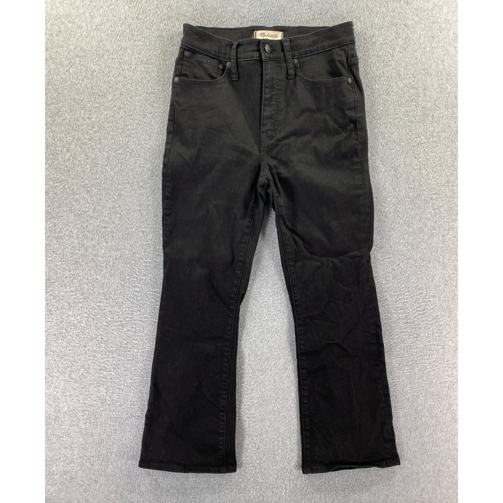 Madewell Womens Size 27 Black High Rise Cali Demi Boot Denim Jeans Preppy School